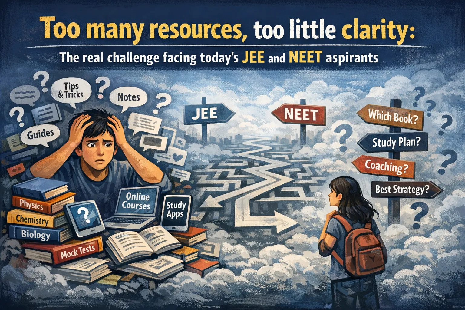 Too Many Resources, Too Little Clarity: The Real Challenge Facing Today’s JEE and NEET Aspirants